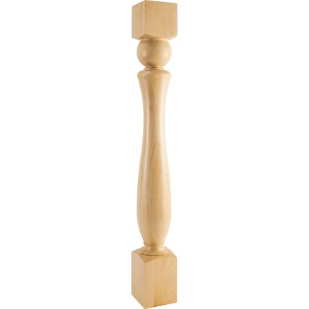 Hardware Resources 5" Wx5"Dx42"H Rubberwood Sphere Turned Post P81-5-42-RW